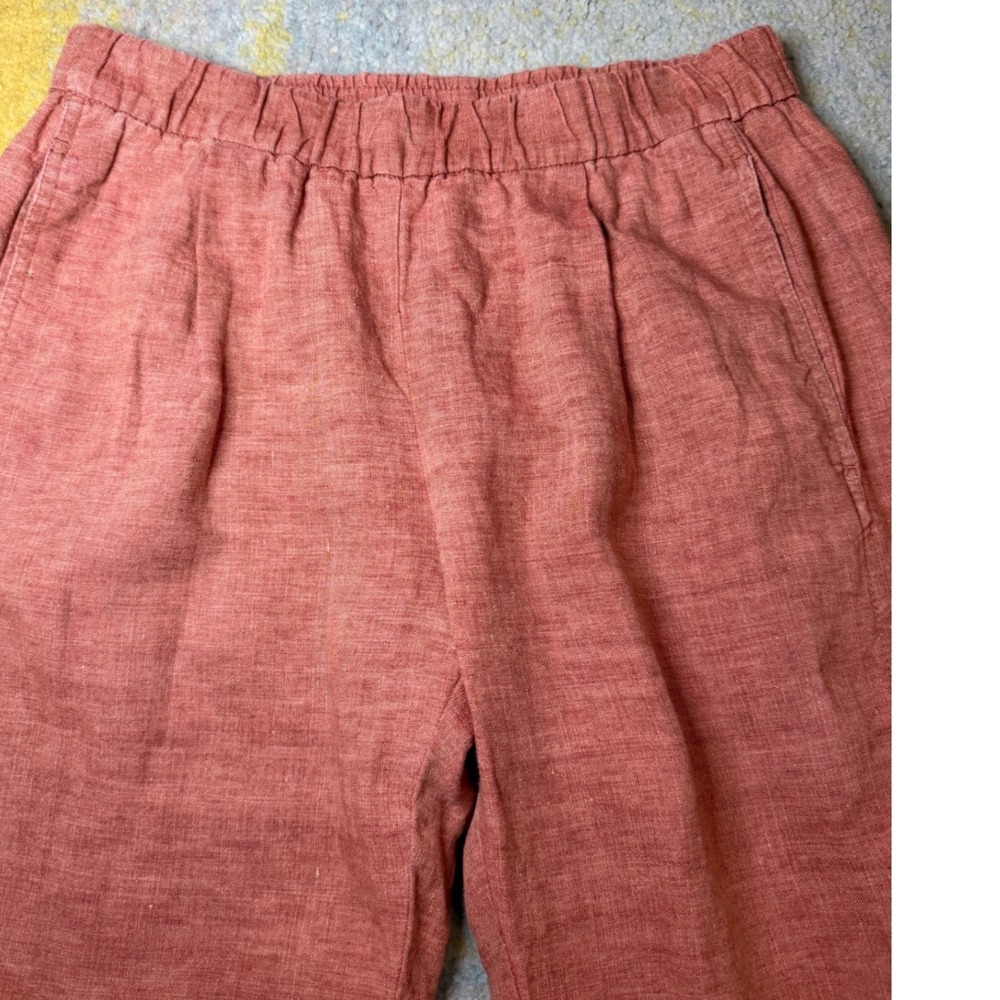 Eileen Fisher Puckered Organic Linen Stripe Lantern Pants Size SP Lagenlook - Picture 12 of 15